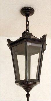 Prachtige nostalgische hanglamp, alu, donkergroen-lamp - 1