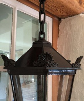 Prachtige nostalgische hanglamp, alu, donkergroen-lamp - 5