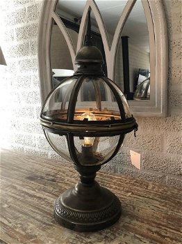 Prachtige staande bol lantaarn-geslepe glas-lamp-kaars - 0