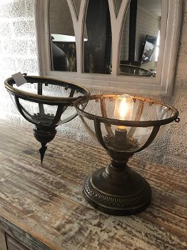 Prachtige staande bol lantaarn-geslepe glas-lamp-kaars - 3