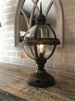Prachtige staande bol lantaarn-geslepe glas-lamp-kaars - 4