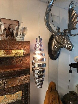 Hanglamp XL chrome, nikkel,mooi apart , lamp , deco - 0