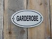 Bordje emaille , garderobe, voor op de deur-deur - 0 - Thumbnail