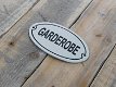 Bordje emaille , garderobe, voor op de deur-deur - 1 - Thumbnail