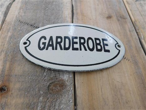 Bordje emaille , garderobe, voor op de deur-deur - 2