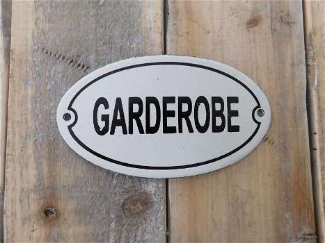 Bordje emaille , garderobe, voor op de deur-deur - 3