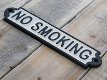 Bordje emaille , no smoking ,voor op de deur , roken - 2 - Thumbnail