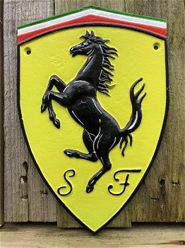Gietijzeren Ferrari logo wandschild, embleem, garageplaat. - 3