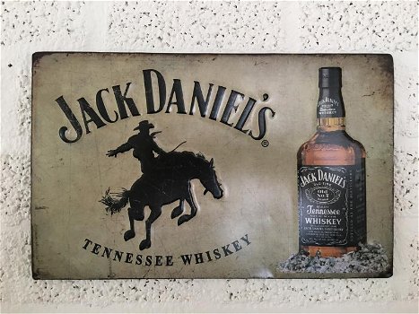 Metalen bord met geschilderde Jack Daniel's items - 0