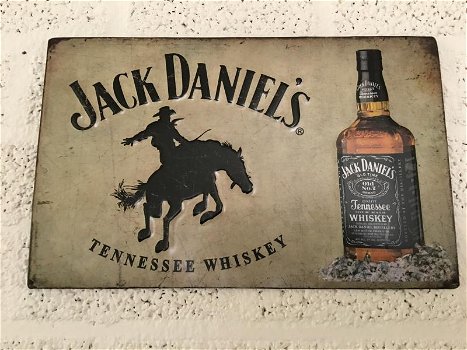 Metalen bord met geschilderde Jack Daniel's items - 4