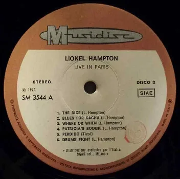 LP - Lionel Hampton - Live in Paris - Volume 1 en Volume 2 - 3
