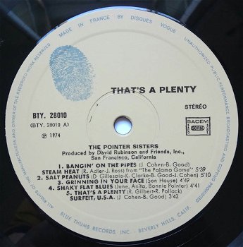 LP - Pointer Sisters - That's a plenty - 0