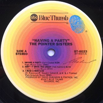 LP - Pointer sisters - Having a party - 1