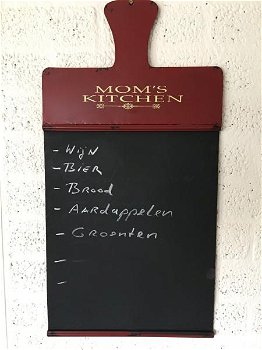 Prachtig bestelmemo bord in snijplankvorm metaal. - 4