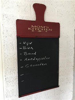 Prachtig bestelmemo bord in snijplankvorm metaal. - 5