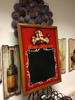 Wandbord hout met tekst , Wine Selection ,wijn , kado - 1