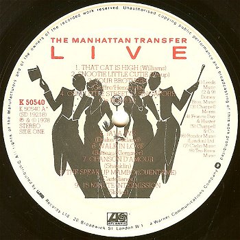LP - The Manhattan Transfer - LIVE - 1