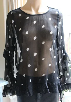 Transparante blouse Yessica polka dots M/L - 0