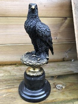 Een bronzen beeld van een adelaar, adelaar - 0