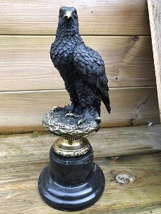 Een bronzen beeld van een adelaar, adelaar