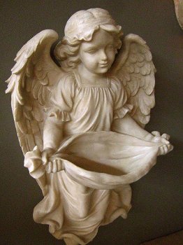 Engel figuur als vogel bad, Polystein - 1