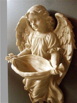 Engel figuur als vogel bad, Polystein - 5