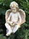 Engel op bol, vol terracotta beeld , grafbeeld , engel - 1 - Thumbnail