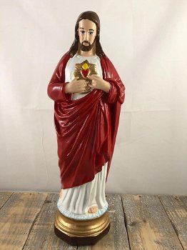 Jezus heilig hart beeld, in volle kleuren-graf Accessoir - 0