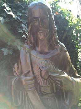 Jezus heilig hart beeld, volle steen, kleur brons,Here - 4