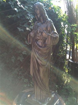 Jezus heilig hart beeld, volle steen, kleur brons,Here - 5