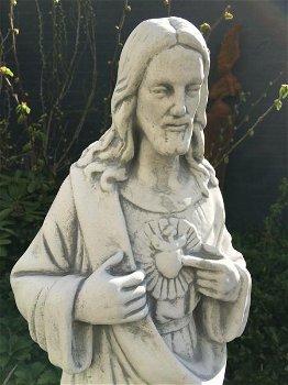 Jezus heilig hart beeld, volle steen, tuin beeld - 1