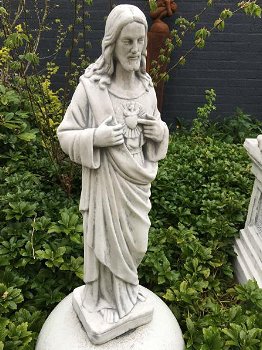 Jezus heilig hart beeld, volle steen, tuin beeld - 2