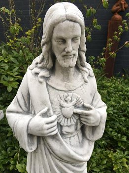 Jezus heilig hart beeld, volle steen, tuin beeld - 3