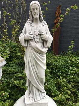 Jezus heilig hart beeld, volle steen, tuin beeld - 6