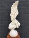 Knielende Engel met vleugels omhoog,stenen beeld-engel - 1 - Thumbnail
