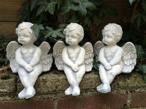 Lot van 3 kleine engeltjes ,Accessoires , graf,engel, beeld - 0