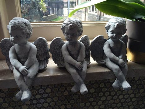 Lot van 3 kleine engeltjes ,Accessoires , graf,engel, beeld - 3
