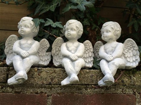 Lot van 3 kleine engeltjes ,Accessoires , graf,engel, beeld - 4