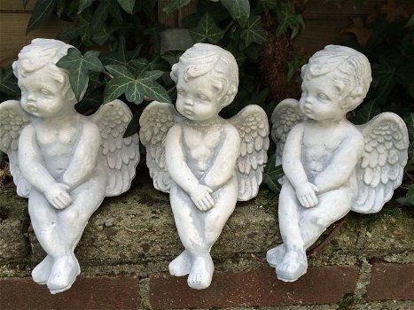Lot van 3 kleine engeltjes ,Accessoires , graf,engel, beeld - 6