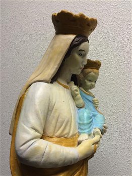 Maria met kind, prachtig vol stenen beeld in kleur - 0