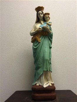 Maria met kind, prachtig vol stenen beeld in kleur - 1