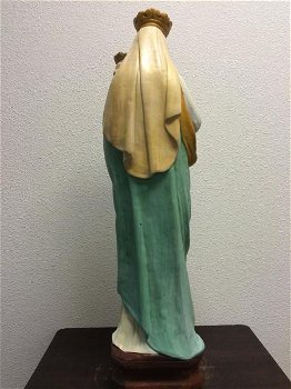 Maria met kind, prachtig vol stenen beeld in kleur - 4