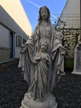 Maria met kind, vol steen-Here Jezus-beeld , tuin - 2