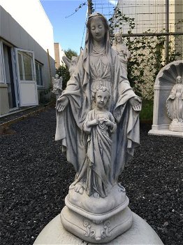 Maria met kind, vol steen-Here Jezus-beeld , tuin - 3