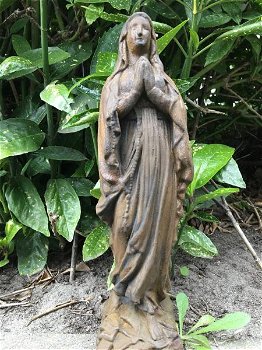Maria beeld vol steen, prachtig detail ,kleur oxid ,deco - 0