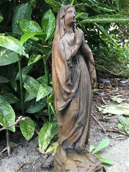 Maria beeld vol steen, prachtig detail ,kleur oxid ,deco - 1