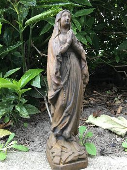 Maria beeld vol steen, prachtig detail ,kleur oxid ,deco - 5