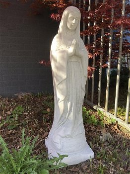 Moeder Maria Mother Mary, groot beeld-sokkel, stenen - 3