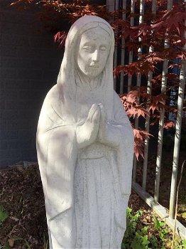Moeder Maria Mother Mary, groot beeld-sokkel, stenen - 7