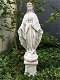 Mother Mary, groot vol stenen beeld op sokkel, tuin - 2 - Thumbnail
